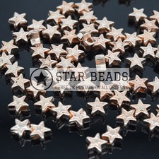 50 X BRASS ALLOY METAL STAR BEADS 7X7X4MM - PICK COLOUR