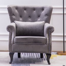 Nordic Velvet Armchair Wing