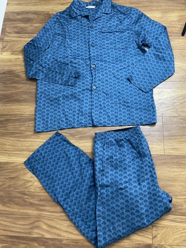 Mens blue cotton pyjama - mens, xl