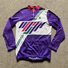 Retro Cycling Jersey Sportful Size M (20” P2P) 90s Vintage Long Sleeved Winter
