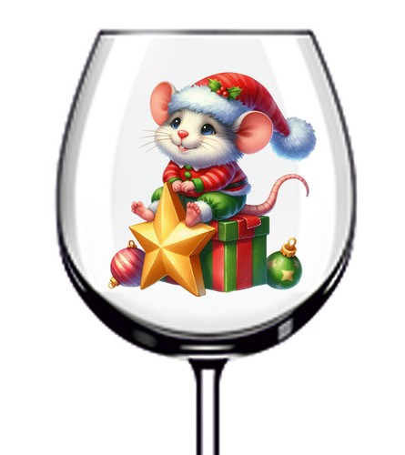 12x colourful christmas rat - colourful,