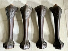 Antique LARGE Eagle Ball & Claw Feet Carved Wooden Table Cabinet Chair Legs x 4