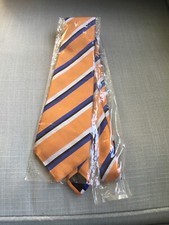 New silk gold school style military striped tie