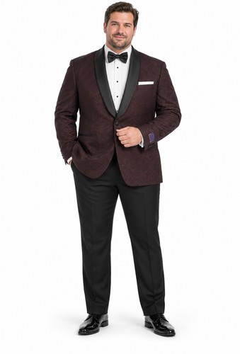 Tuxedo burgundy paisley black - burgundy,