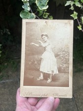 Antique Cabinet Card Damiani Marseille Woman Fancy Dress Costume Nymph Diana