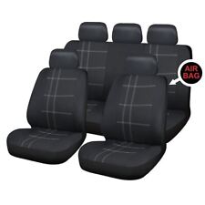 Black Full Set Front & Rear Car Seat Covers for Mitsubishi Lancer Evo All Years