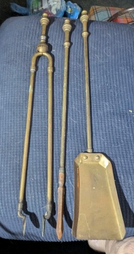 Antique brass set fire - antique,