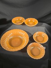 Fire King Lustre-ware Set of 4 Small Dishes / 1 Medium Bowl Anchor Hocking
