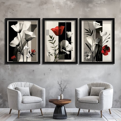 Contemporary floral wall art - wall,