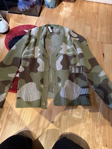 Men large camo cardigan - men’s,