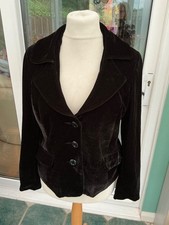 style EWM edinburgh wool mill uk 14 black velvet jacket good cond