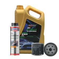 0W-40 Fully Synthetic Engine Oil API SN 5L + Oil Filter + Oil Treatment Additive