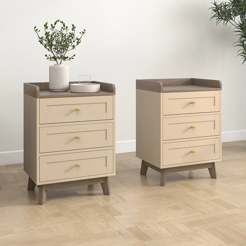 Pair cream drawer - of,