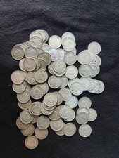 Silver Three Pence Coins,  Various years 1937 - 1941. King George VI.