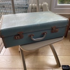 Vintage blue suitcase - vintage,