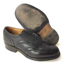 SCOTTISH BLACK LEATHER DRESS BROGUES - Size: 4 Large  , British Army Issue