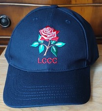 Lancashire CCC Navy Blue Baseball Style Cricket Caps,Adult 62cm Size @ £13.75p