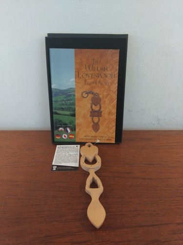 Welsh love spoon hand - hand, carved