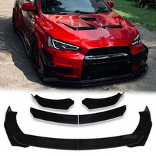 Front Bumper Lip Spoiler Splitter Body Kit Glossy For Mitsubishi Lancer EVO X
