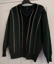 Vintage / retro men's / unisex green patterned Gabicci jumper / sweater size L