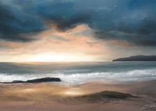 ACEO PRINT Stormy Cloudy Ocean