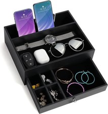 Black 7 Compartment Valet