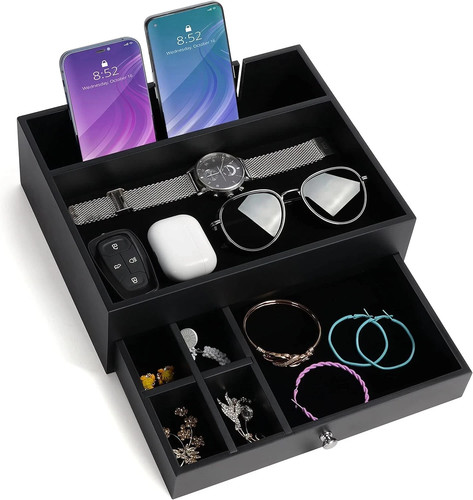 Black compartment valet - black,