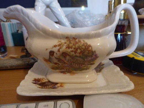 Vintage birds gravy boat - vintage, and