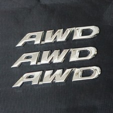 3x Big Chrome AWD Metal Emblem