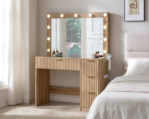 Fluted vanity desk with - 36.2",
