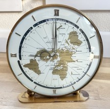 Vintage Mid-Century Modern Brass Kundo German World Globe Desk Clock Parts / Rep