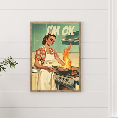 Retro kitchen print ok - retro,