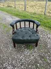 A Vintage Leather  Chesterfield Style Tub Chair / Captains Chair
