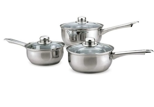 3pc saucepan set stainless - saucepan,