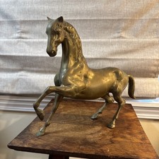 Antique Brass Horse Rearing Or