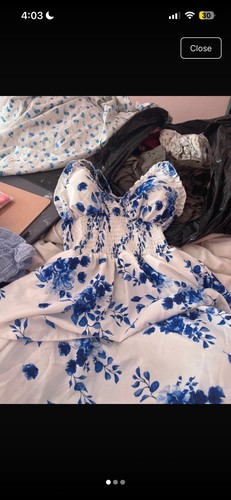 Blue flowe dress - flowe,