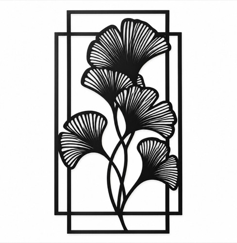 Metal ginkgo leaf wall - metal,