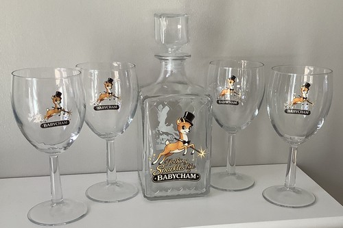 Babycham style glass set - babycham,