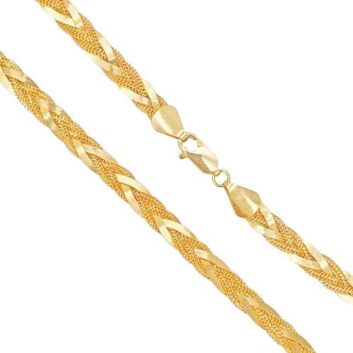 22ct gold plaited - gold, herringbone