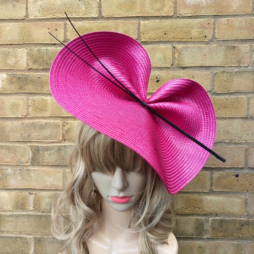 Dark pink fascinator black - fascinator,