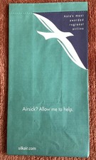 Silkair Airline Sickness Bag In Unused Excellent Condition