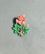Vintage Exquisite Enamel Rose