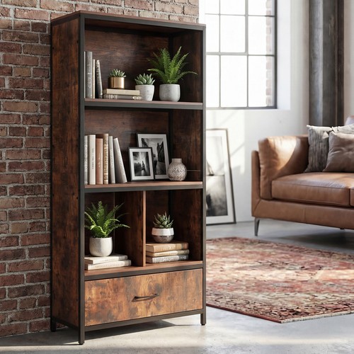Tier bookshelf vintage - 5-tier,