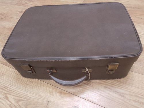 Vintage brown suitcase - brown,