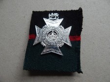 EB Rhodesia Regiment Officer's Cap Badge & Piece of Stable Belt Rhodesian
