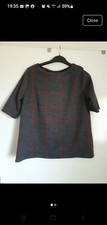Laura Ashley Ladies Grey And Red Check Top Size 14 New No Tags