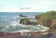 Land's End, Cornwall, Original Vintage Postcard, Artist-Signed Kevin Platt