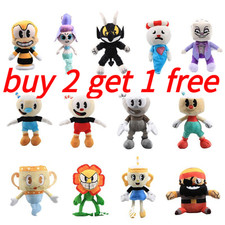 Cuphead Game Mugman Mecup And Brocup Dice Cup Head Plush Toy Stuffed Doll Gift