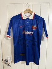 Carlisle United 1997–99 Home Shirt – Signed – Eddie Stobart Sponsor – Size L