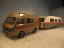 Vintage 1:55 Siku - VW LT28 Campervan & Twin Axle Caravan - please read unboxed